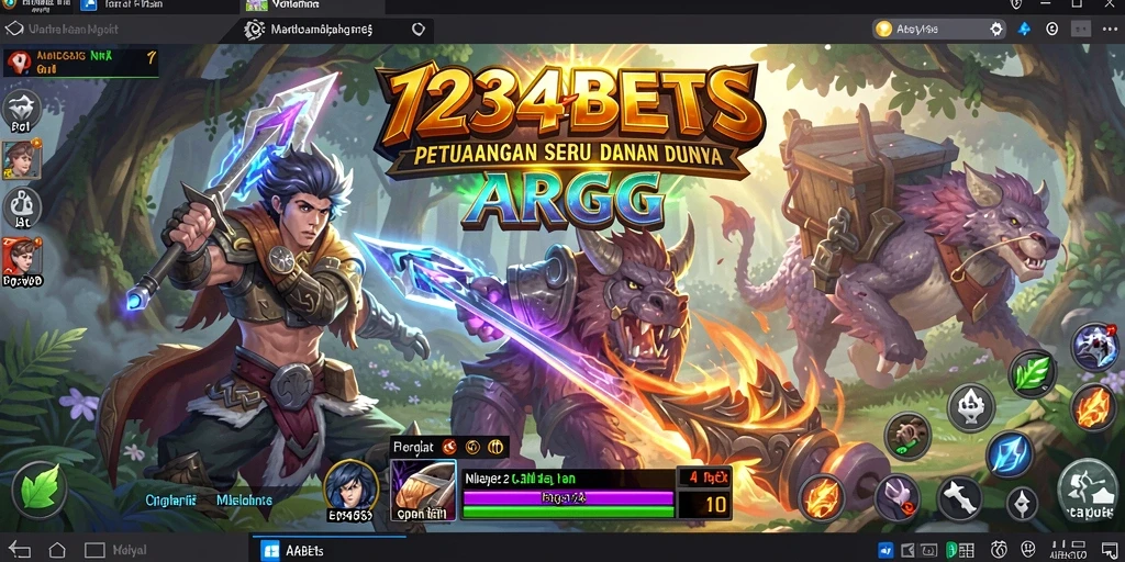 Gameplay intens dengan aksi pertarungan di dalam 1234BETS.