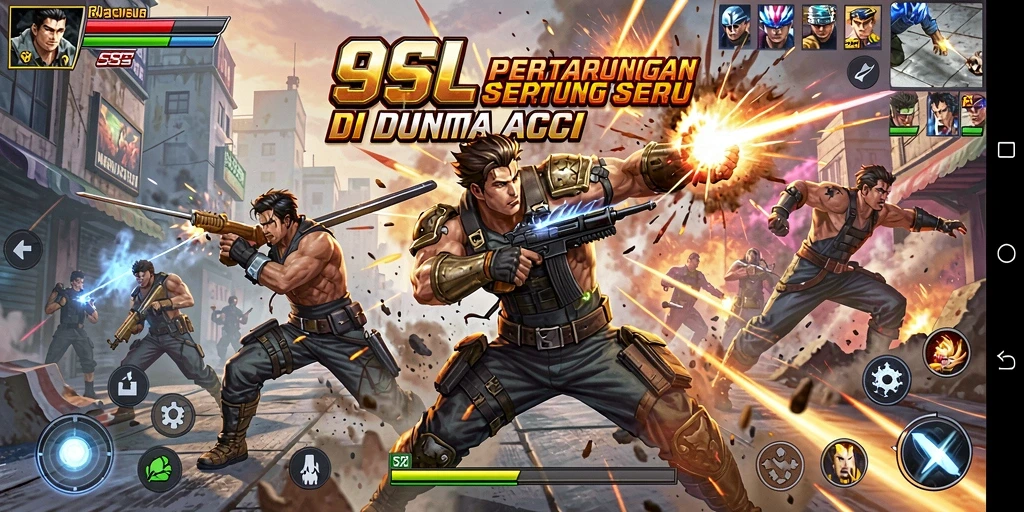 Tampilan gameplay mendebarkan dari 9SL yang penuh aksi.