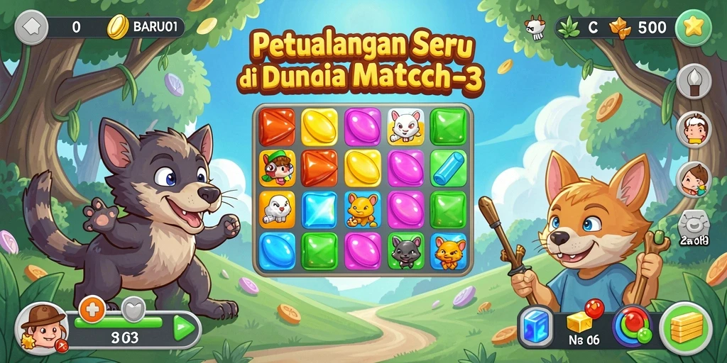 Tampilan menarik dari gameplay seru BARU01 yang menantang.