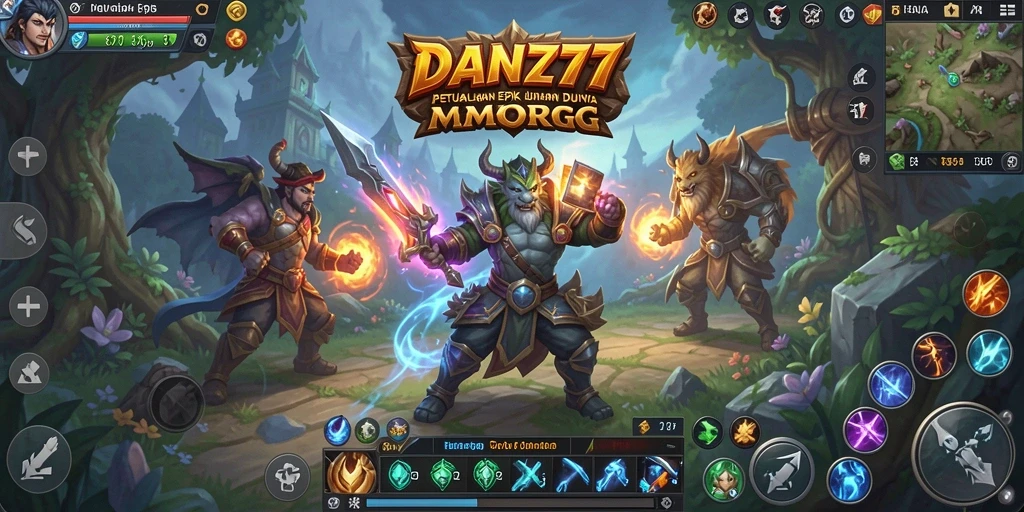 Tampilan gameplay epik dari dunia MMORPG DAN777 yang penuh aksi.