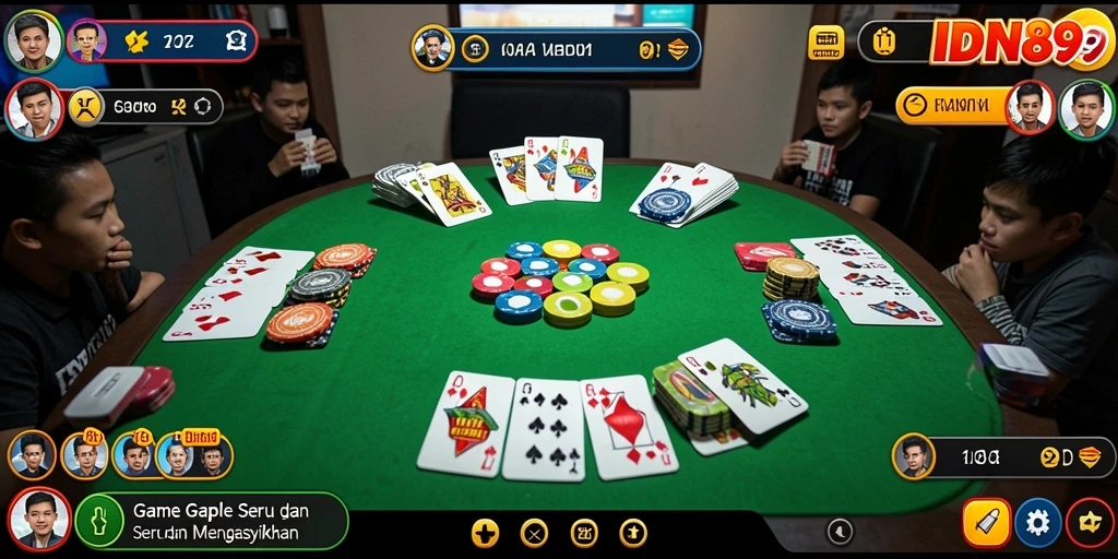 Tampilan gameplay Gaple yang menarik dan interaktif di IDN89.