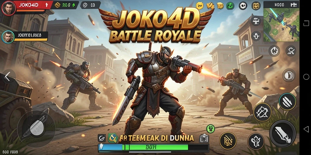 Tangkapan layar menunjukkan aksi intens gameplay Battle Royale JOKO4D.