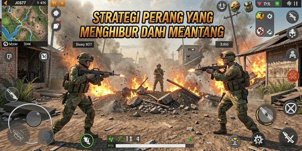 Tampilan gameplay menegangkan dan penuh strategi di JOS77.