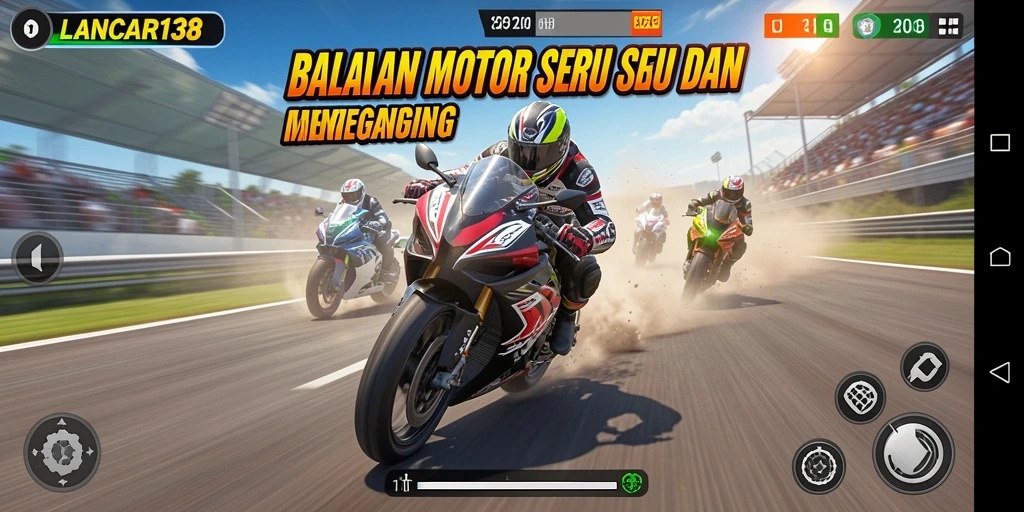 Gameplay seru dan mendebarkan dalam balapan motor.
