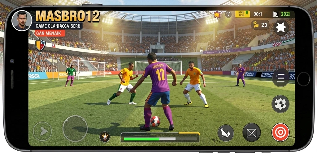 Tampilan gameplay seru di MASBRO12 dengan aksi olahraga mendebarkan.