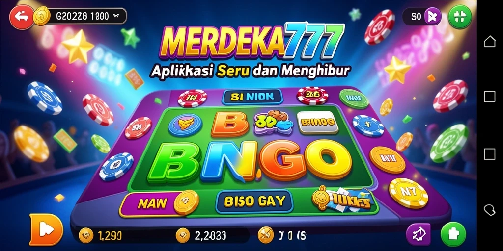 Tampilan gameplay seru MERDEKA777 dengan suasana Bingo yang menggembirakan.