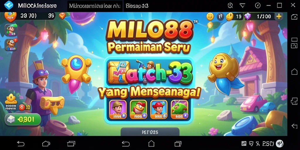 Screenshot utama MILO88 menampilkan gameplay seru Match-3 dengan efek visual yang menawan.