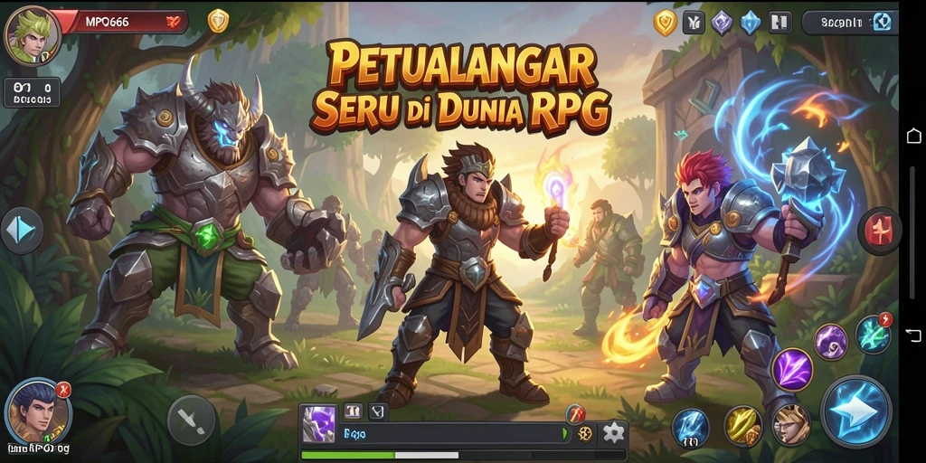 Screenshot utama MPO666 menampilkan momen pertempuran yang epik di dunia RPG.