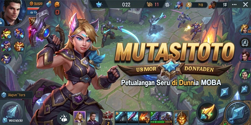 Tampilan gameplay MOBA yang intens dan seru.