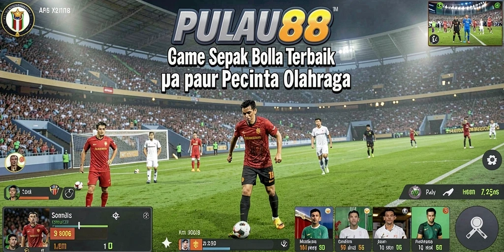 Screenshot PULAU88 menampilkan aksi seru dalam pertandingan sepak bola.