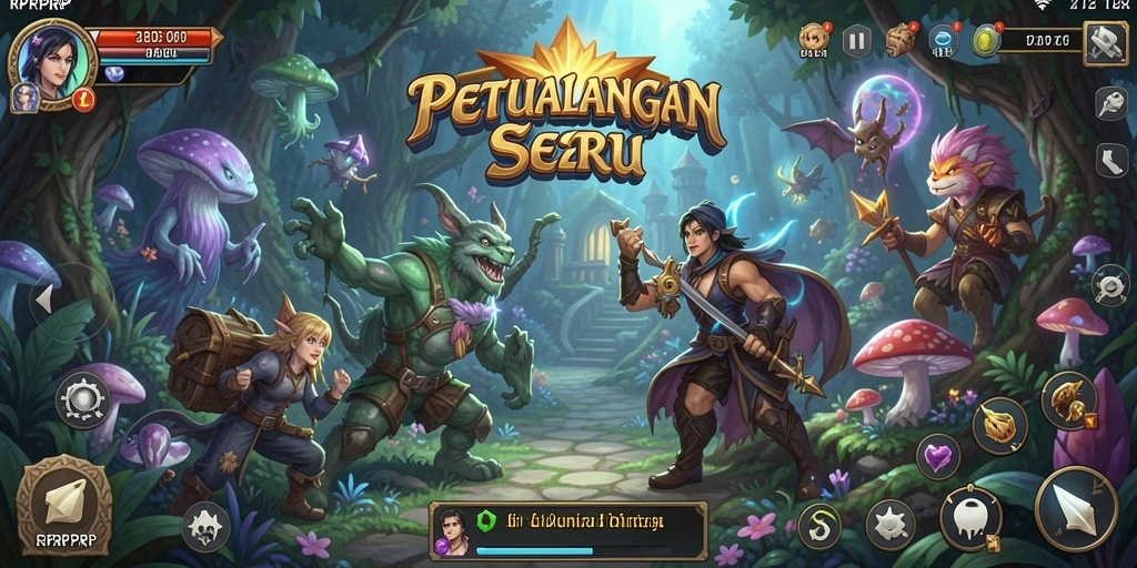 Tangkapan layar gameplay dari RPRPRP yang menunjukkan aksi petualangan mendebarkan.