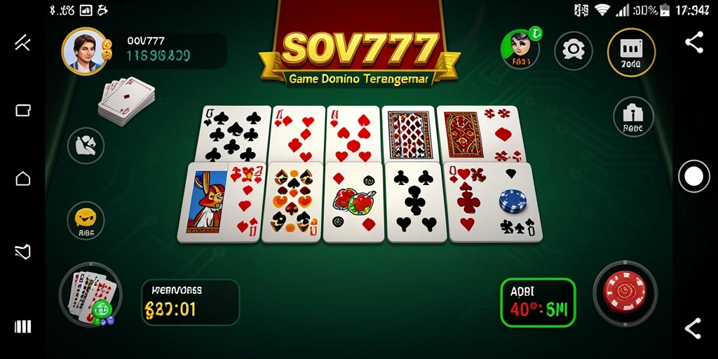 Screenshot gameplay SOV777 menampilkan pengalaman bermain Domino yang seru.
