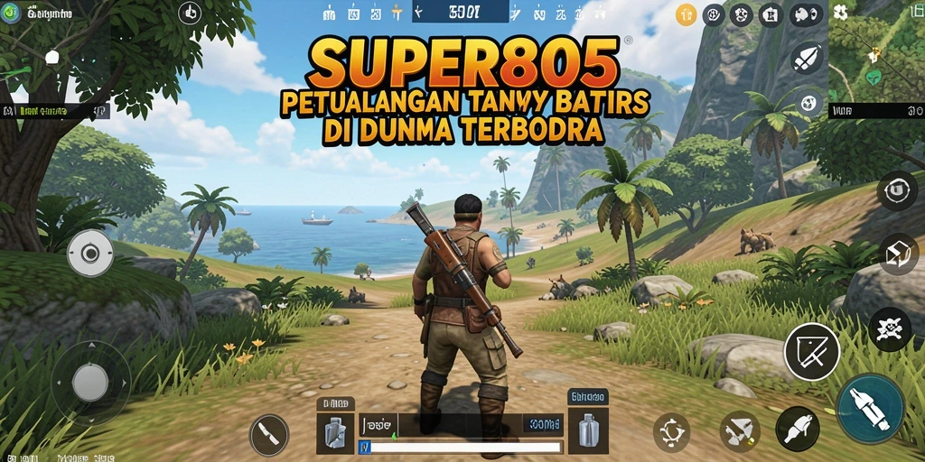 Tangkapan layar SUPER805 menunjukkan aksi seru di dunia terbuka.