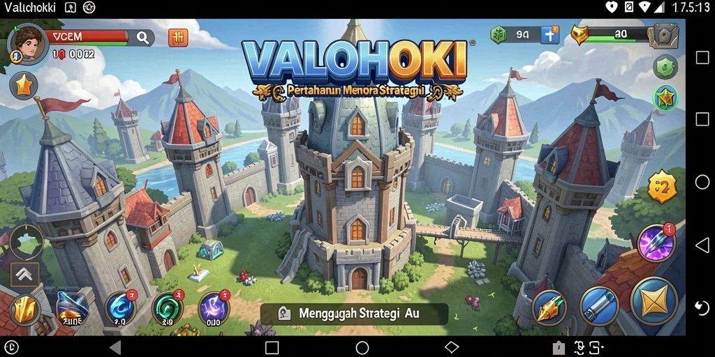 Tampilan gameplay seru dari VALOHOKI dengan menara dan musuh yang beragam.