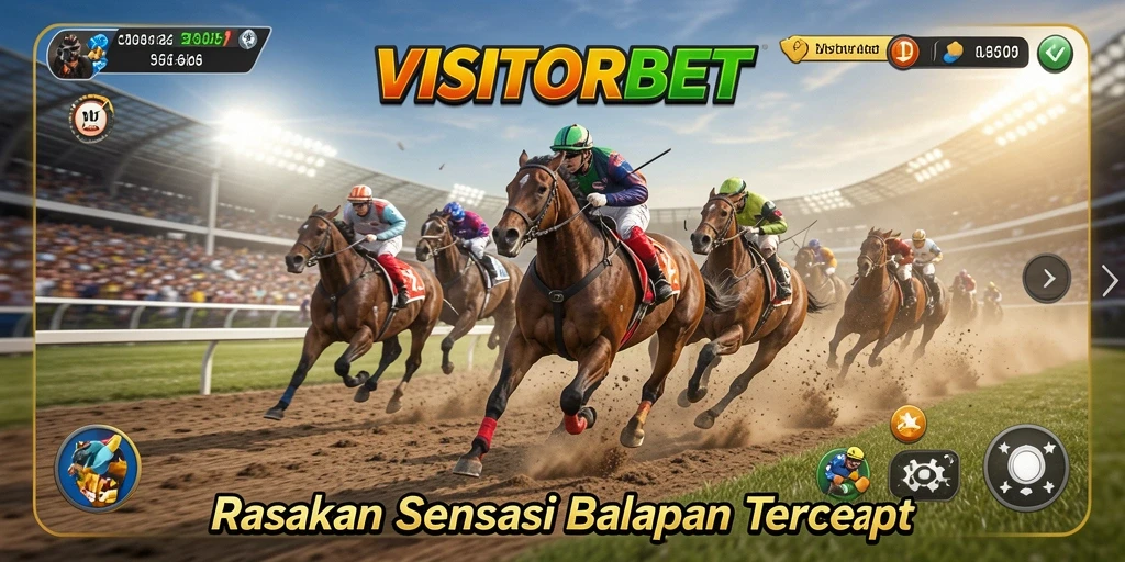 Screenshot dari gameplay balapan seru di VISITORBET.
